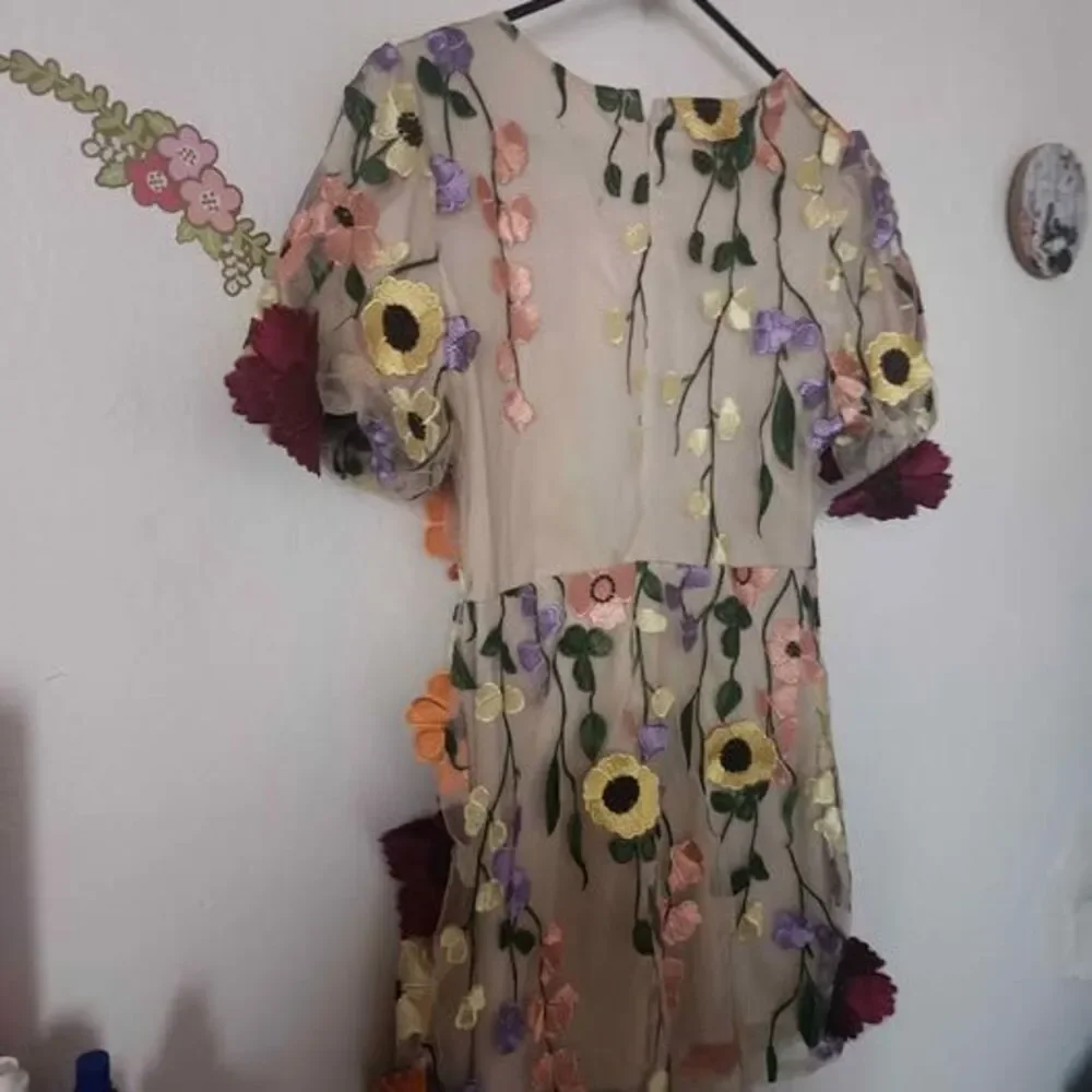 Ran Rui Floral Embroidered Mini Dress New With Tags Size S